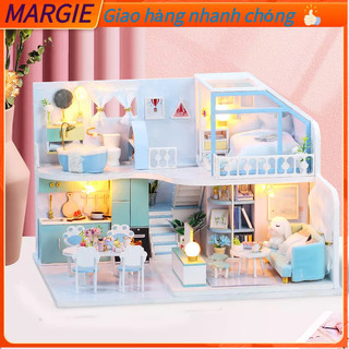Mô hình nhà búp bê tự làm diy doll house miniature mô hình comfortable life, girlish dream MARGIE A.