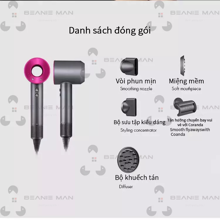 Máy sấy ion âm,máy sấy tóc không cánh quạt, sấy nóng lạnh và tạo kiểu nhanh.1600W-2000W super hair dryer BH 12 tháng