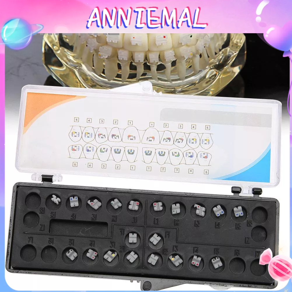 ANNIEMAL Mắc cài sứ chỉnh nha Nha khoa Poly Crystalline Nẹp Roth MBT Slot 022 3hocks