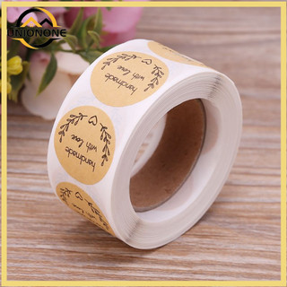 Set 500 Miếng Dán Tròn In Chữ Handmade With Love Dành Cho Trang Trí