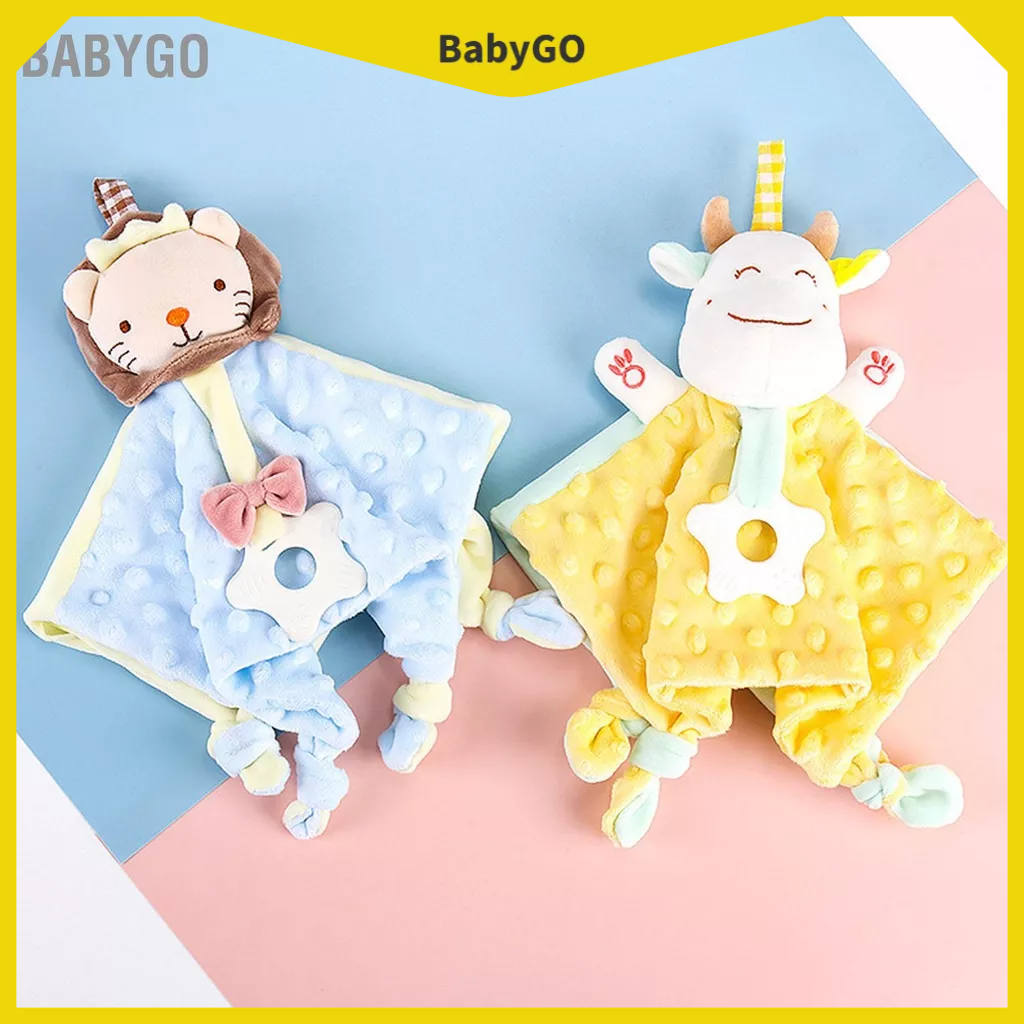● BabyGo Khăn xoa dịu mềm mại Làm giấc ngủ cho bé Đồ chơi búp bê rối tay trẻ sơ sinh
