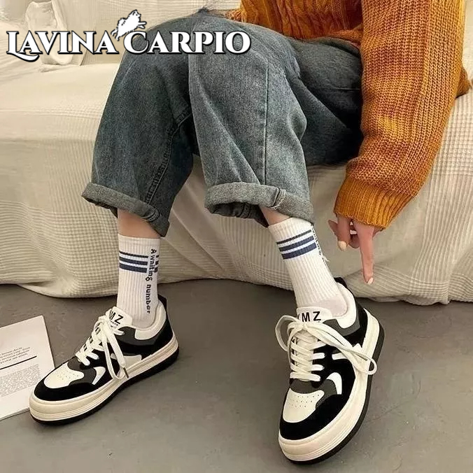 Lavina Carpio Giày Thể Thao Đế Dày Mũi To Phong Cách retro Đức Đơn Giản Dễ Phối Đồ Cho Nữ