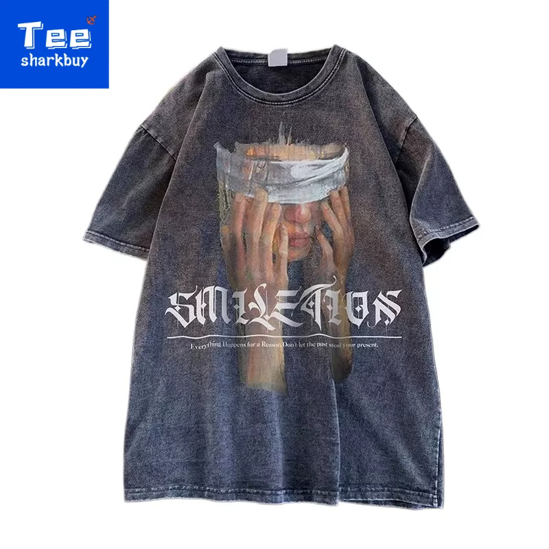 Cổ điển Áo thun nam ngắn tay Local Brand [TEESHARKBUY] Unisex T-shirt 100% cotton Plus Size M-4XL