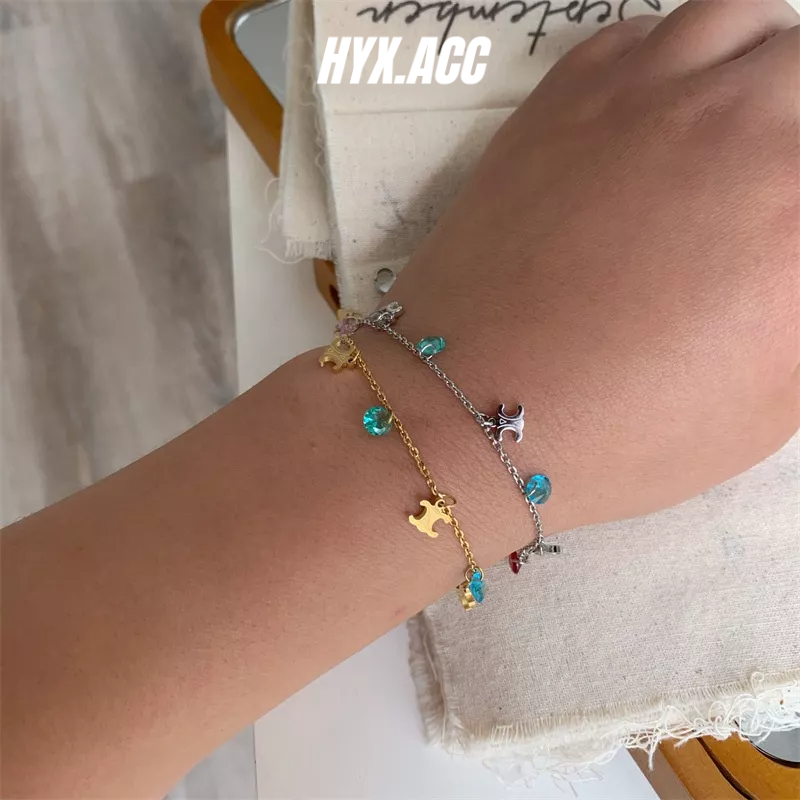 Vòng tay nữ vòng đeo tay bằng thép titan zircon màu không phai