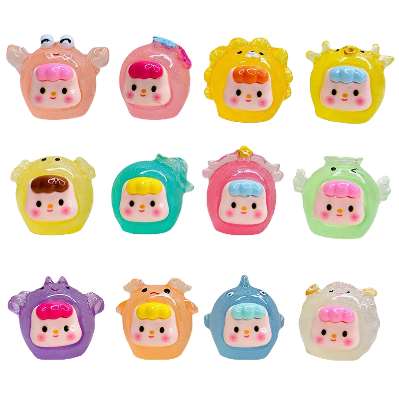 Velishy twelve constellations three-dimensional luminous mini resin doll desk đồ trang trí trang trí trang chủ bảng điều khiển ô tô đồ trang trí để bàn