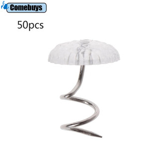 Bộ 50 ghim đầu xoắn màu sắc trong suốt cố định tấm bọc ghế sofa