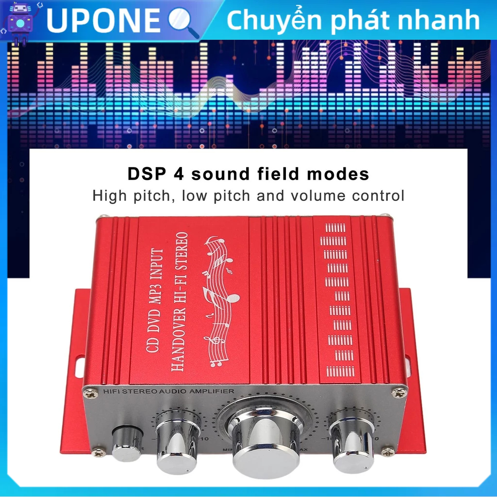 Xe Ô Tô Bộ Khuếch Đại Công Suất DC 12V HiFi 20Hz Đến 20KHz MP3 CD DVD DSP 4 Trường Âm Thanh âm Hơi Cho Nhạc Hệ Thống UPONE
