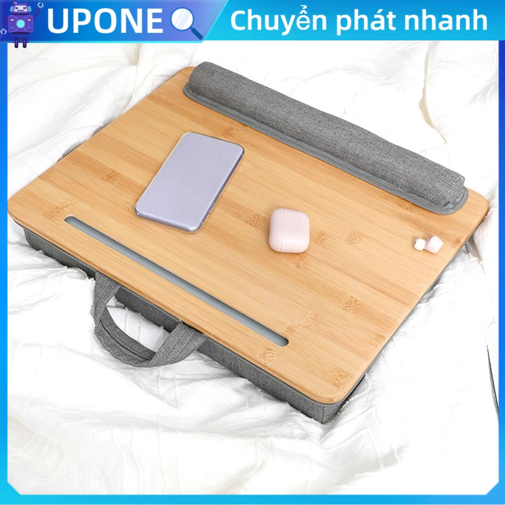 UPONE Bàn làm việc có đệm Góc nghiêng máy tính xách tay di động nhẹ thoải mái giá đỡ khe cắm bảng cho gia đình