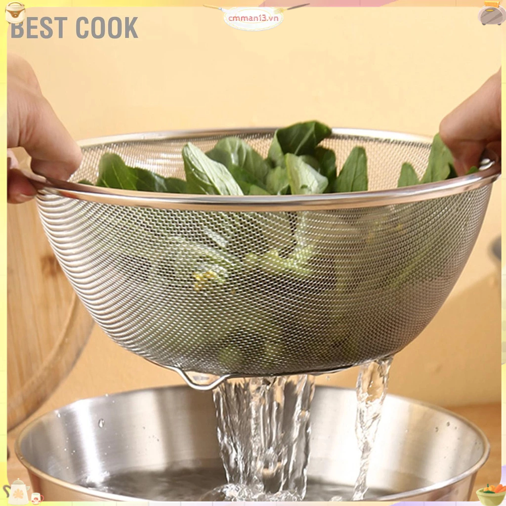 Best cook Nhà Bếp Rây Đa Năng Cơm Bằng Thép Không Gỉ Bát Dụng Cụ Lọc Thực Phẩm Có Chân Cho Hoa Quả Rau Củ
