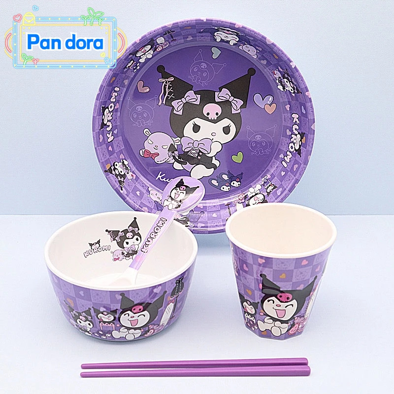 Kuromi bát đĩa bộ đồ ăn muỗng muỗng cơm bát giả gốm sinh viên căng tin bát ký túc xá sinh viên