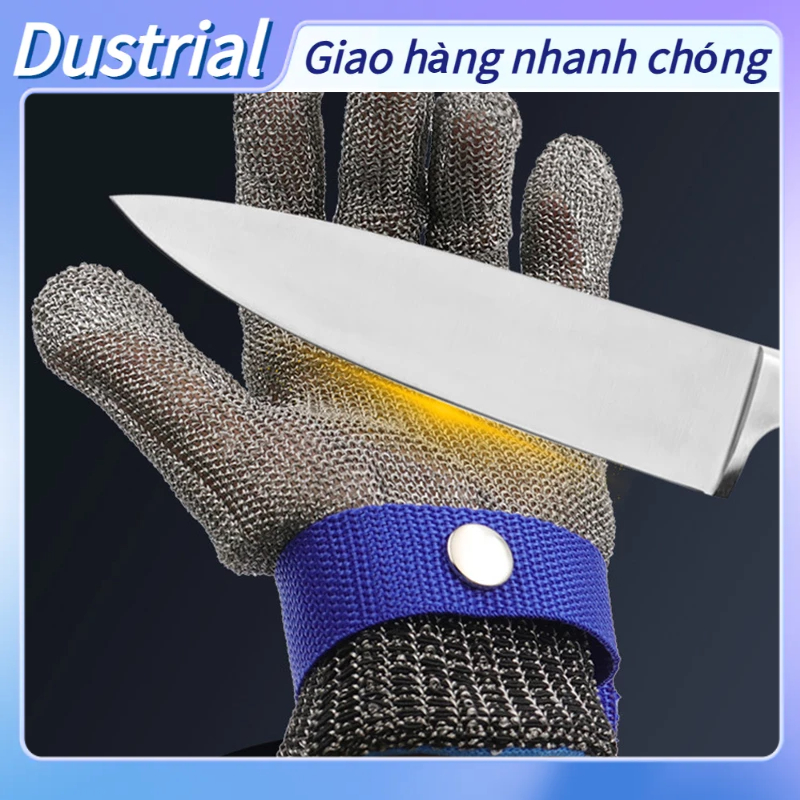 *[Hàng Sẵn] Găng tay lưới thép không gỉ chống cắt đứt tay an toàn chất lượng cao Dustrial C.