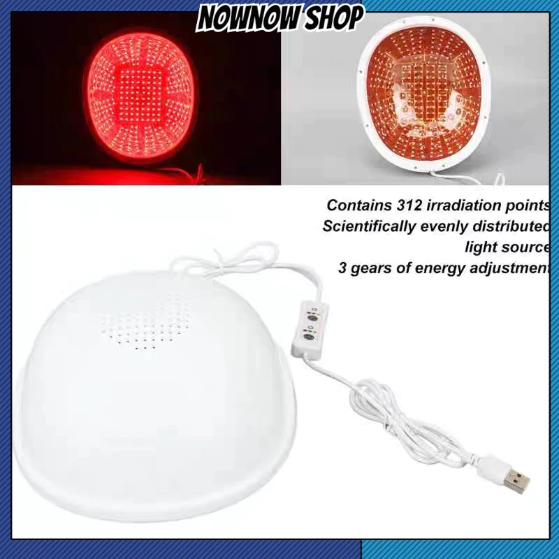 NOWNOW SHOP Mọc Tóc Mũ Bảo Hiểm Đỏ Xanh Chiếu Sáng 62 Chip Đèn Đánh Thức Nang Ngăn Ngừa Mất Điều Trị Thiết Bị