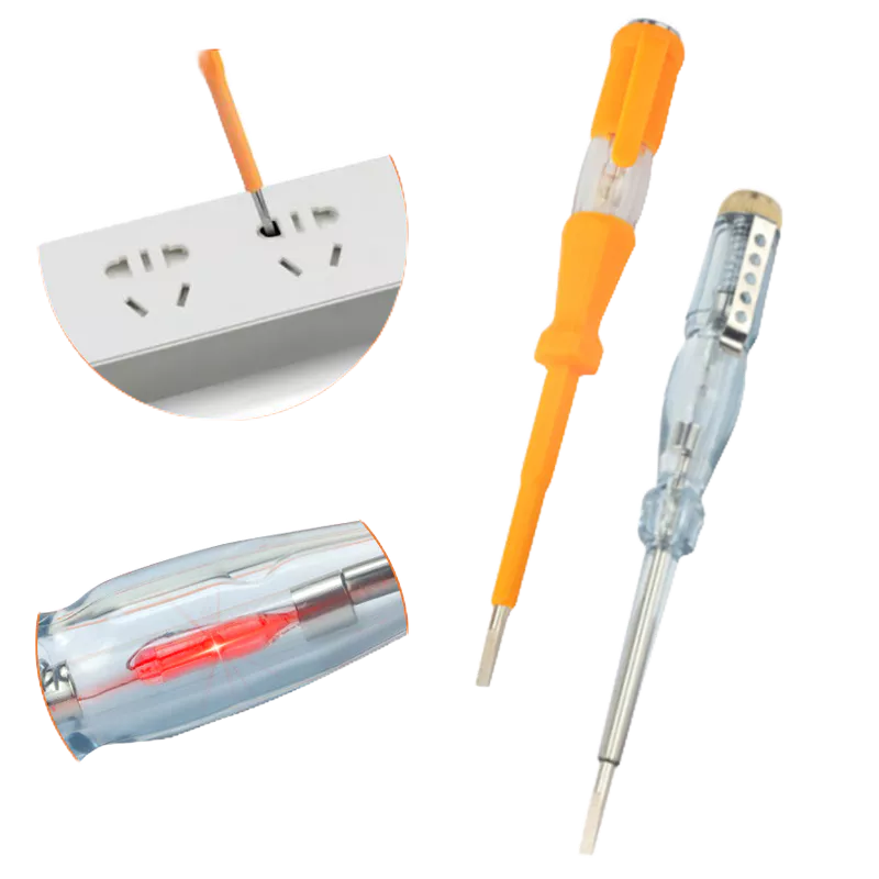Bút thử điện eshylala bút chỉ báo điện áp bút thử bút chì tua vít 80-500v bóng đèn neon tiếp xúc bút thử cách điện [mới]