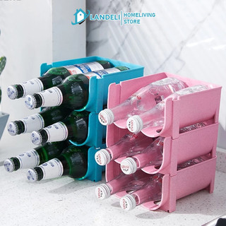 Giá đựng lon bia LANDELI bảo quản trong tủ lạnh có thể xếp chồng lên nhau có hộp đựng tiện lợi cho nhà bếp