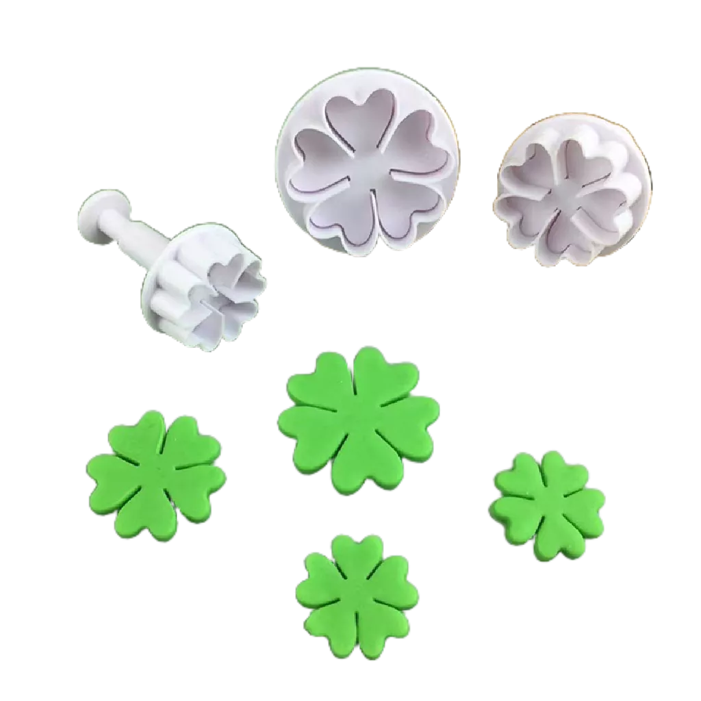 Set 3 khuôn hoa trái tim nhỏ ELEBUY bằng nhựa dụng cụ trang trí bánh tự làm