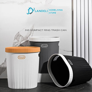 Thùng rác nhựa LANDELI dạng tròn cho phòng khách/ phòng ngủ/ nhà bếp/ phòng tắm