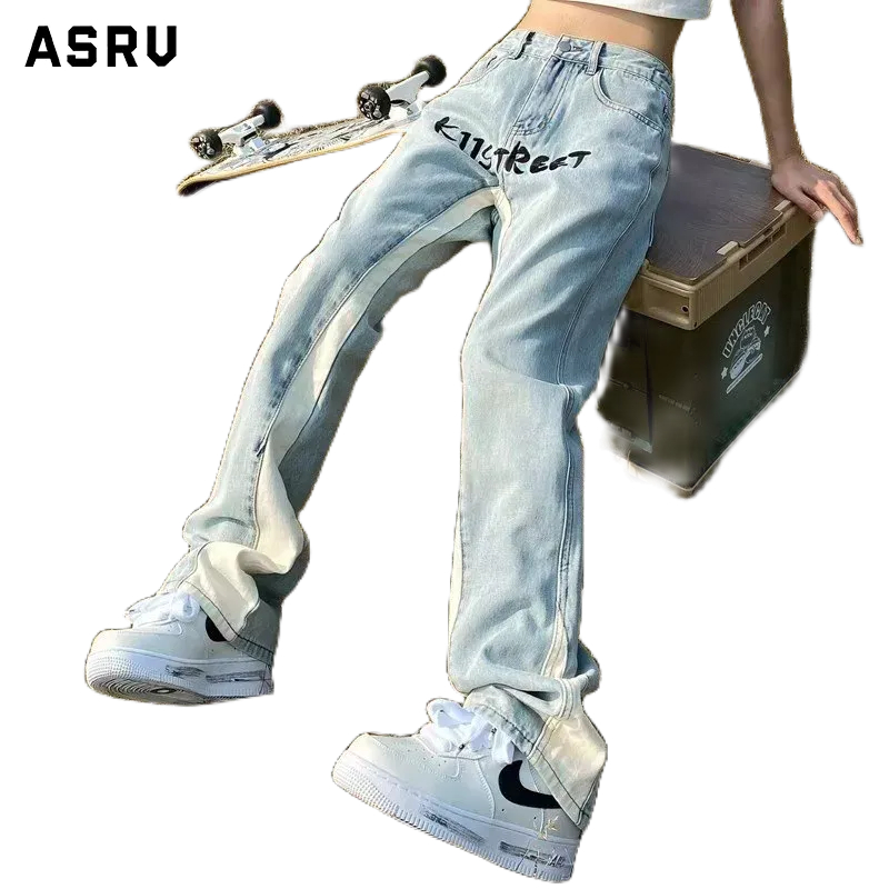 Quần jeans Dài Thêu Chữ Phong Cách Âu Mỹ Thời Trang Cho Nam