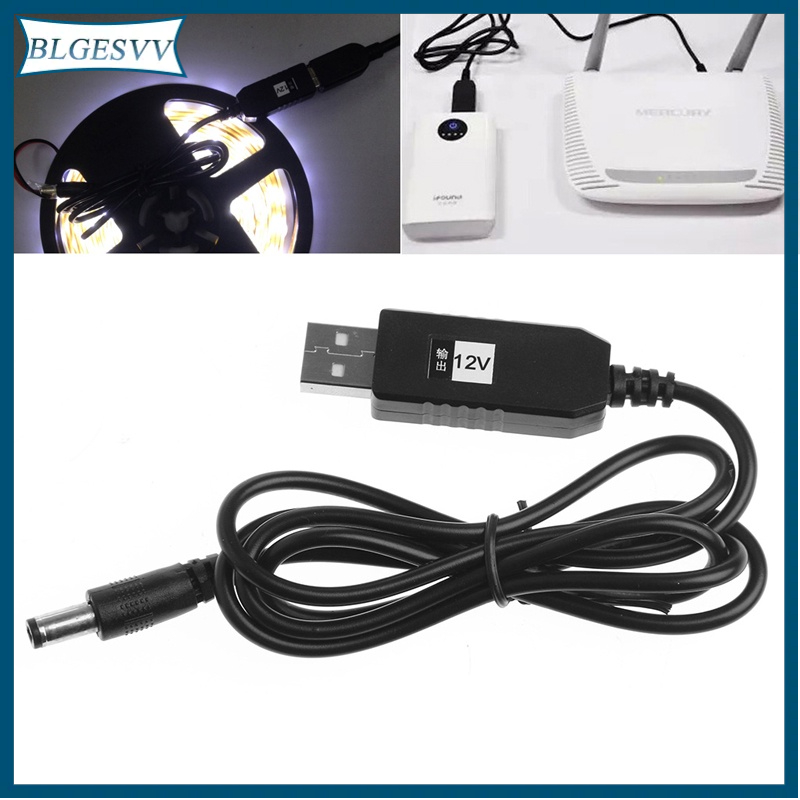 Dây cáp chuyển đổi tăng áp USB DC 5v sang DC 12v 2.1x5.5mm tiện dụng