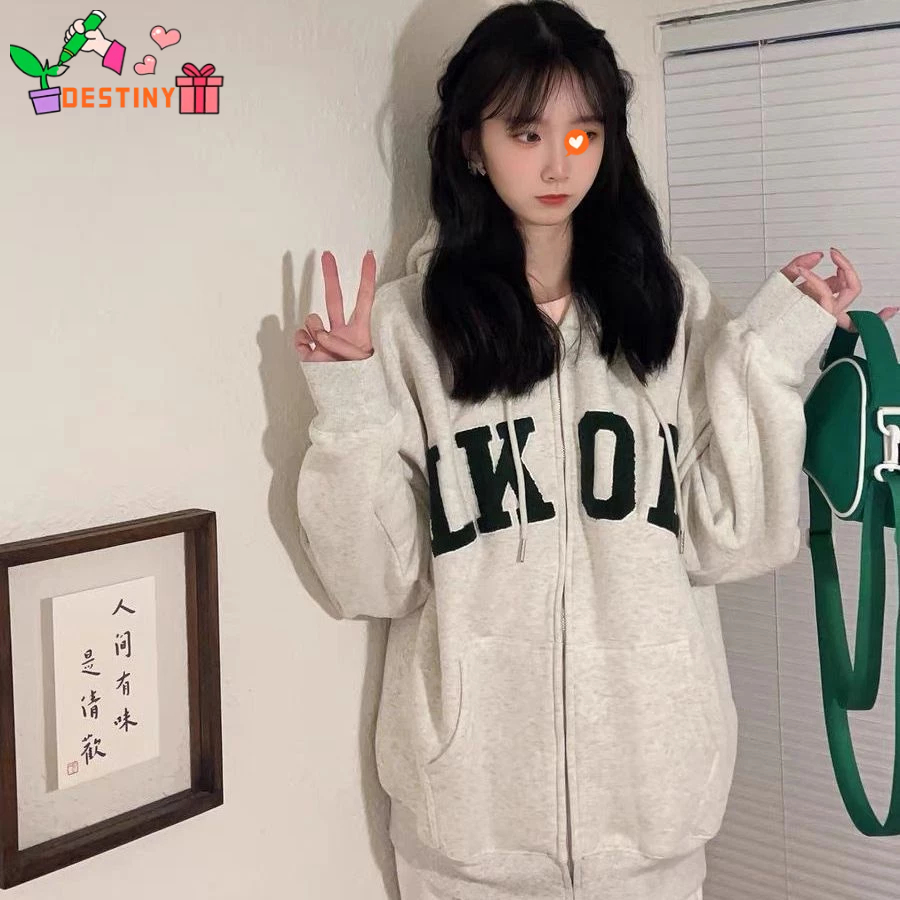 Áo Khoác cardigan Có Mũ Trùm Phong Cách retro Mỹ Mẫu Mới 2023 Thời Trang Thu Đông Cho Nữ