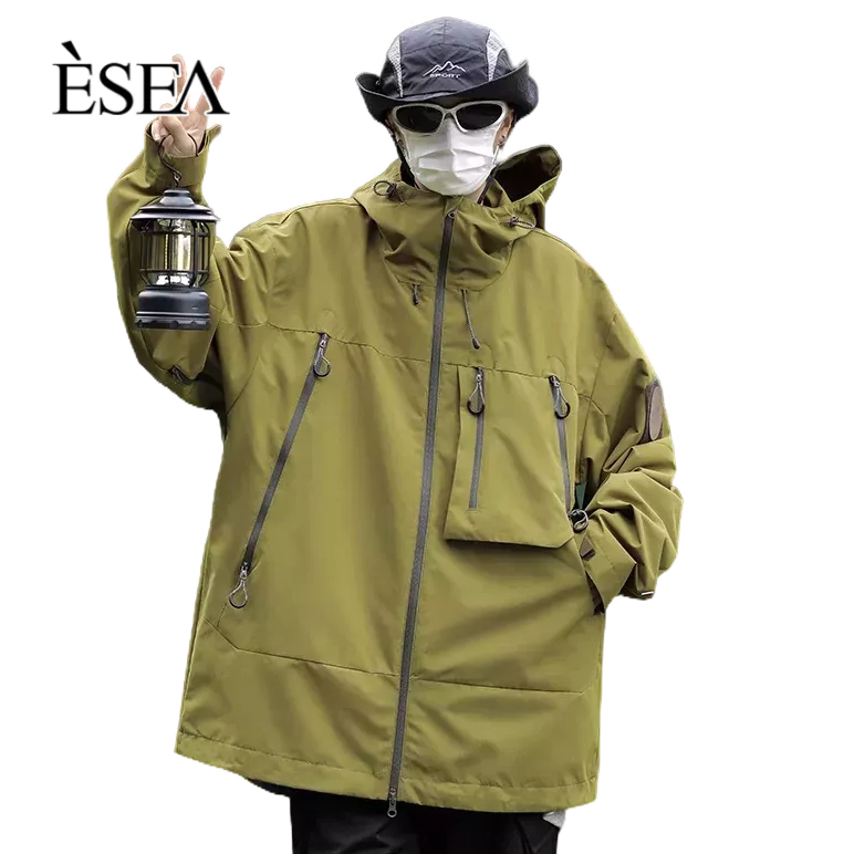 ESEA Áo Khoác Thể Thao Tay Dài Màu Trơn Chống Gió / Thấm Nước Phong Cách Mỹ Cho Nam Và Nữ