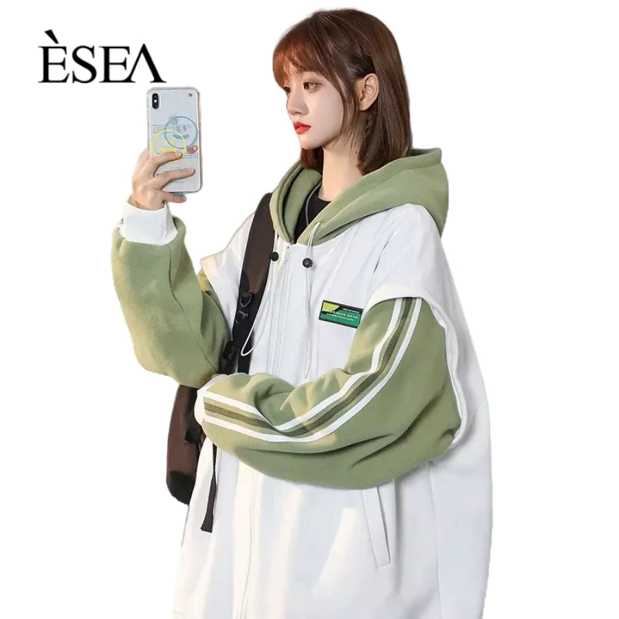 ESEA Áo khoác nam dài tay phong cách thiết kế Mỹ đồng phục bóng chày dài tay xuân thu