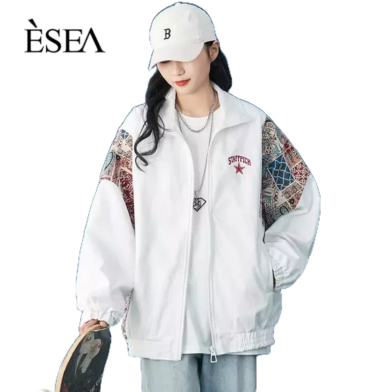 ESEA áo khoác nam dài tay thời trang giản dị dân tộc in áo khoác dài tay thể thao cả nam và nữ đều có thể mặc