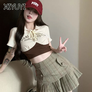 XIYUYI Áo Thun Ngắn Tay Phong Cách Thái Lan Thời Trang Cho Nữ