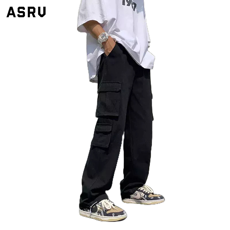 ASRV Quần Dài Nhiều Túi Ống Rộng Thời Trang Hàn Quốc Cho Nam