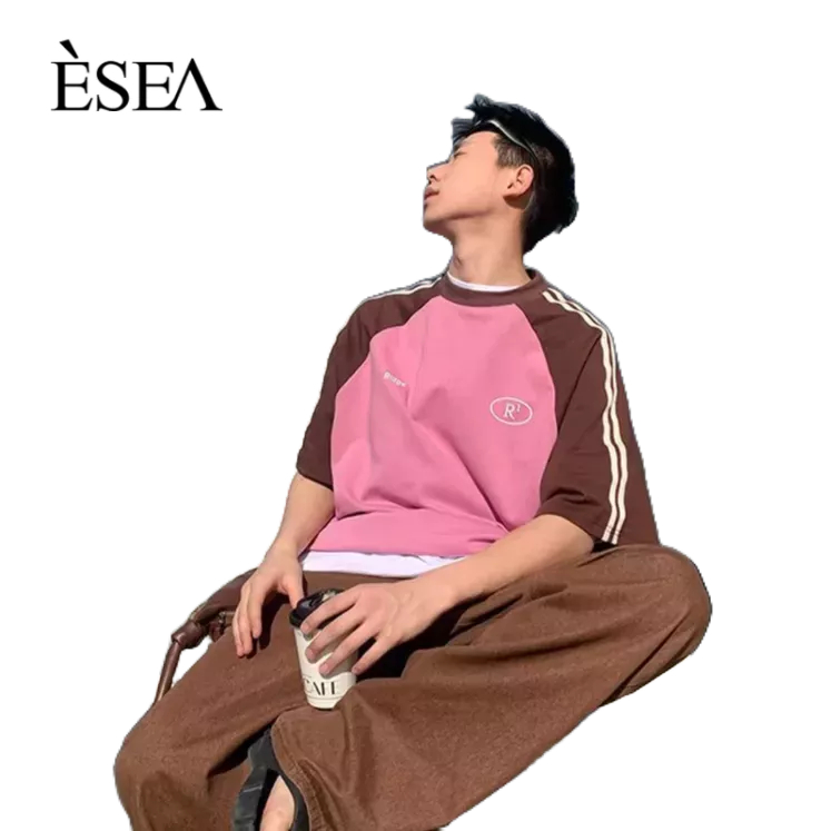 Áo Thun Tay Ngắn Cổ Tròn In Chữ ESEA Phong Cách Đường Phố Mỹ Thời Trang Cho Nam Và Nữ