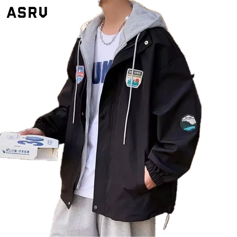Asrv Áo Khoác Có Mũ Trùm Giả Hai Mảnh Thời Trang Xuân Thu Cao Cấp Hợp Thời Trang Phổ Biến Cho Nam