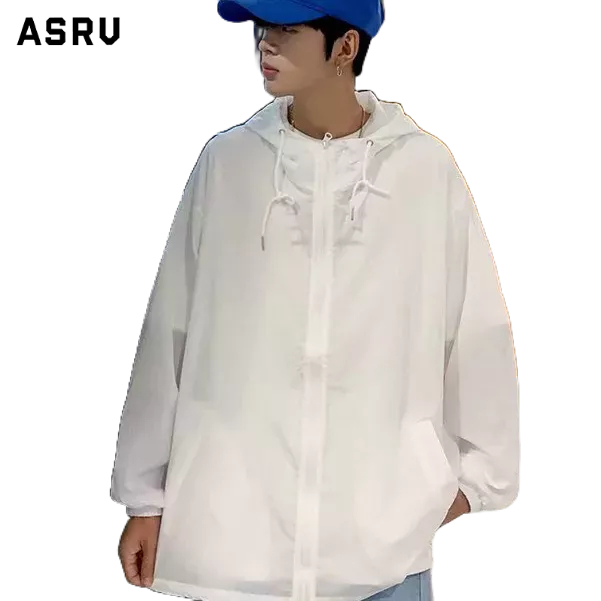 Asrv Áo Khoác Mỏng Có Mũ Trùm Đầu Chống Nắng Tia UV Thoáng Khí Phong Cách Harajuku Mới Cho Nam