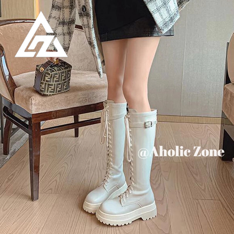 Giày Bốt Cổ Cao Đến Đầu Gối Màu Sắc Thời Trang Cho Nữ