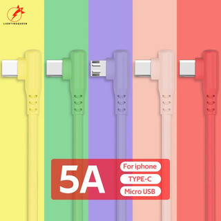 Cáp sạc nhanh 5a cổng micro usb type c bằng silicon mềm cho iphone