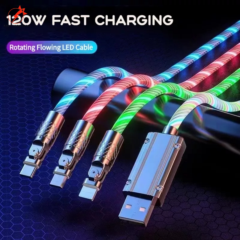 Cáp Sạc Nhanh USB C 120W Có Đèn LED 1M Chất Lượng Cao