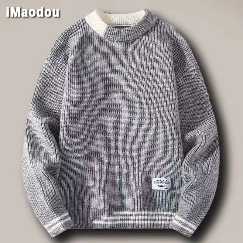 iMaodou Áo sweater Dệt Kim Dày Dáng Rộng Kiểu Nhật Bản Thời Trang Mùa Đông Cho Nam
