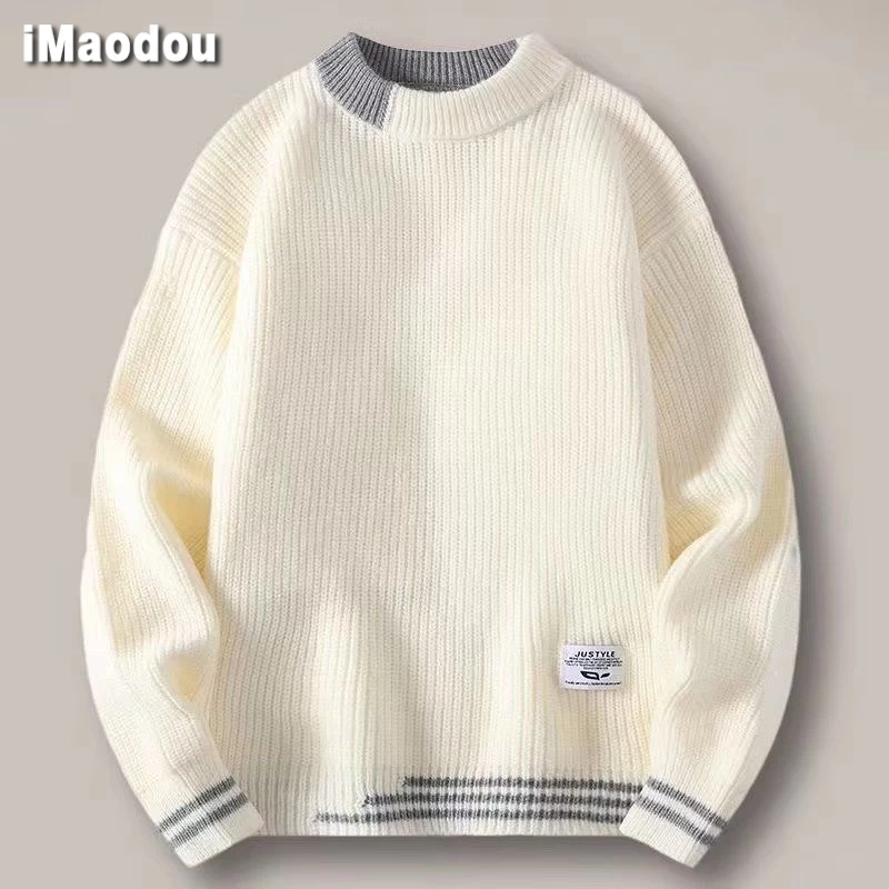 iMaodou Áo sweater Dệt Kim Dày Dáng Rộng Kiểu Nhật Bản Thời Trang Mùa Đông Cho Nam