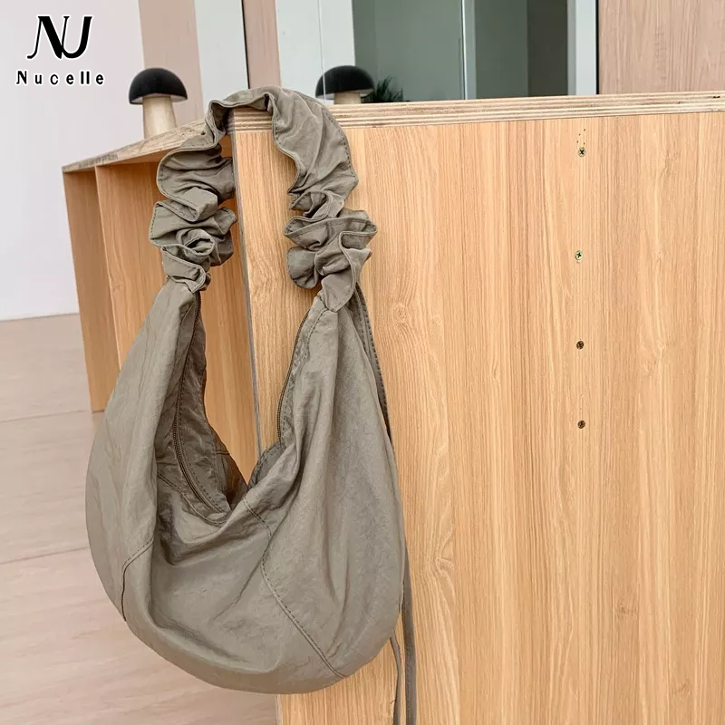 Nucelle Túi Đeo Vai Dây Rút Bằng Vải nylon Phong Cách Hàn Quốc Đơn Giản