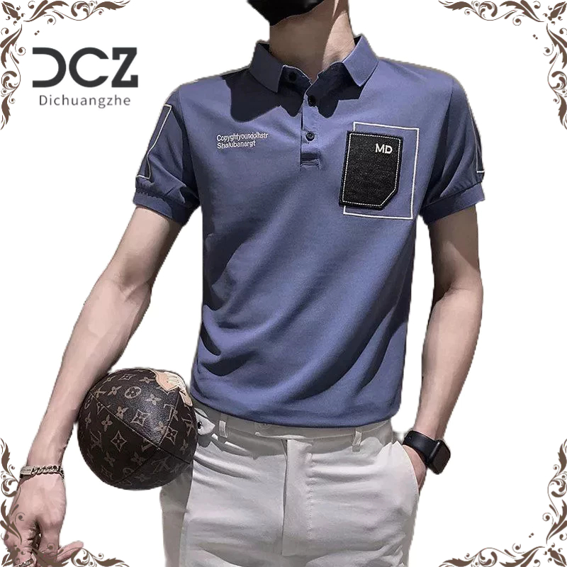 DICHUANGZHE Áo Sơ Mi denim Tay Lửng Thời Trang Mùa Hè Hàng Mới Dành Cho Bạn Nam