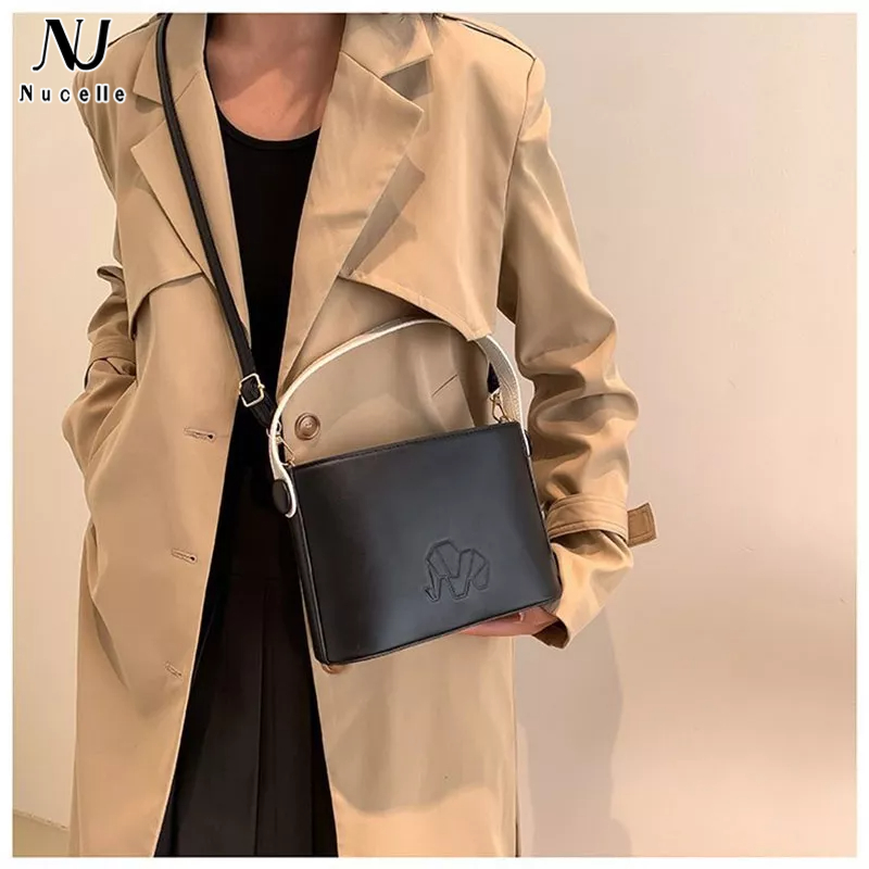 Nucelle Túi Xách Đeo Chéo Màu Trơn Phong Cách retro Thời Trang Cho Nữ