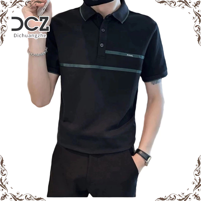 DICHUANGZHE Áo Thun POLO Tay Ngắn Thời Trang Mùa Hè Đơn Giản Dễ Phối Đồ Cho Nam