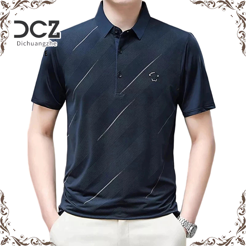 DICHUANGZHE Áo polo Tay Ngắn Phong Cách Hong Kong Thời Trang Mùa Hè Mới Cho Nam
