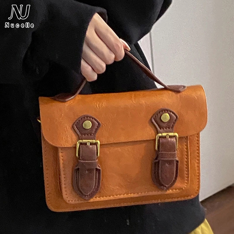 Nucelle Túi Đeo Chéo Dáng Vuông Nhỏ Thời Trang retro Cho Nam Nữ