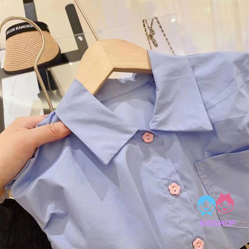 Set Áo Thun Tay Ngắn Và Quần Dài Màu Trơn Phong Cách Mới Mùa Hè 2023 Dành Cho Bé Gái