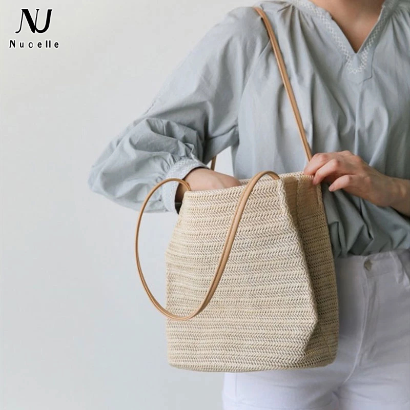 Nucelle Túi Xách Nữ Đan Rơm Thời Trang Hàn Quốc