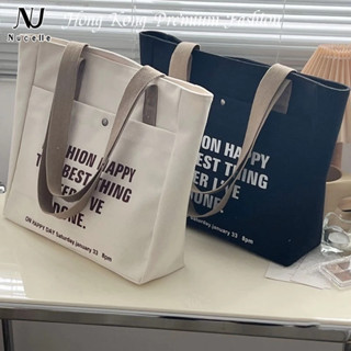  Nucelle Túi Xách canvas Cỡ Lớn In Chữ Đơn Giản Thời Trang Cho Nữ 