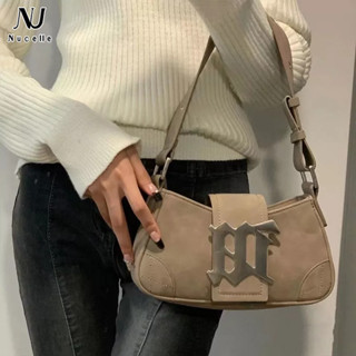  NUCELLE Túi xách da nhám thiết kế đơn giản thời trang retro đa năng trong một 