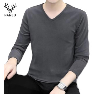 Áo Sơ Mi Nam Tay Dài Cổ Chữ v Dáng Ôm Phong Cách Hàn Quốc Mềm