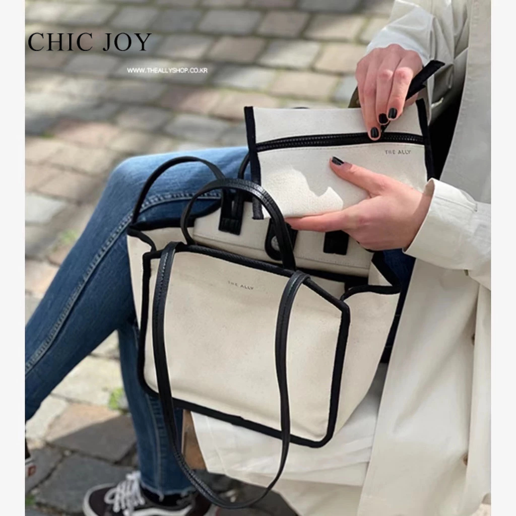 CHIC JOY Túi Xách Tote Bằng Vải Canvas Trọng Lượng Nhẹ Và Tiện Lợi Phiên Bản Hàn Quốc Đa Năng Mẹ Và Con Gái