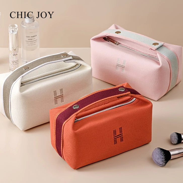 CHIC JOY Túi canvas Đựng Mỹ Phẩm Sức Chứa Lớn Chống Thấm Nước Chống Bụi Phong Cách Nhật Bản
