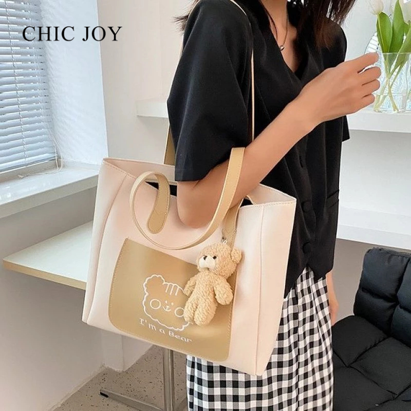 CHIC JOY Túi tote Đeo Vai Sức Chứa Lớn Đa Năng Phong Cách Hàn Quốc Dễ Dàng hiểu Và diligent Cho Nữ Sinh